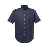 Devon & Jones Men's Navy Crown Collection Solid Broadcloth Short-Sleeve Shirt