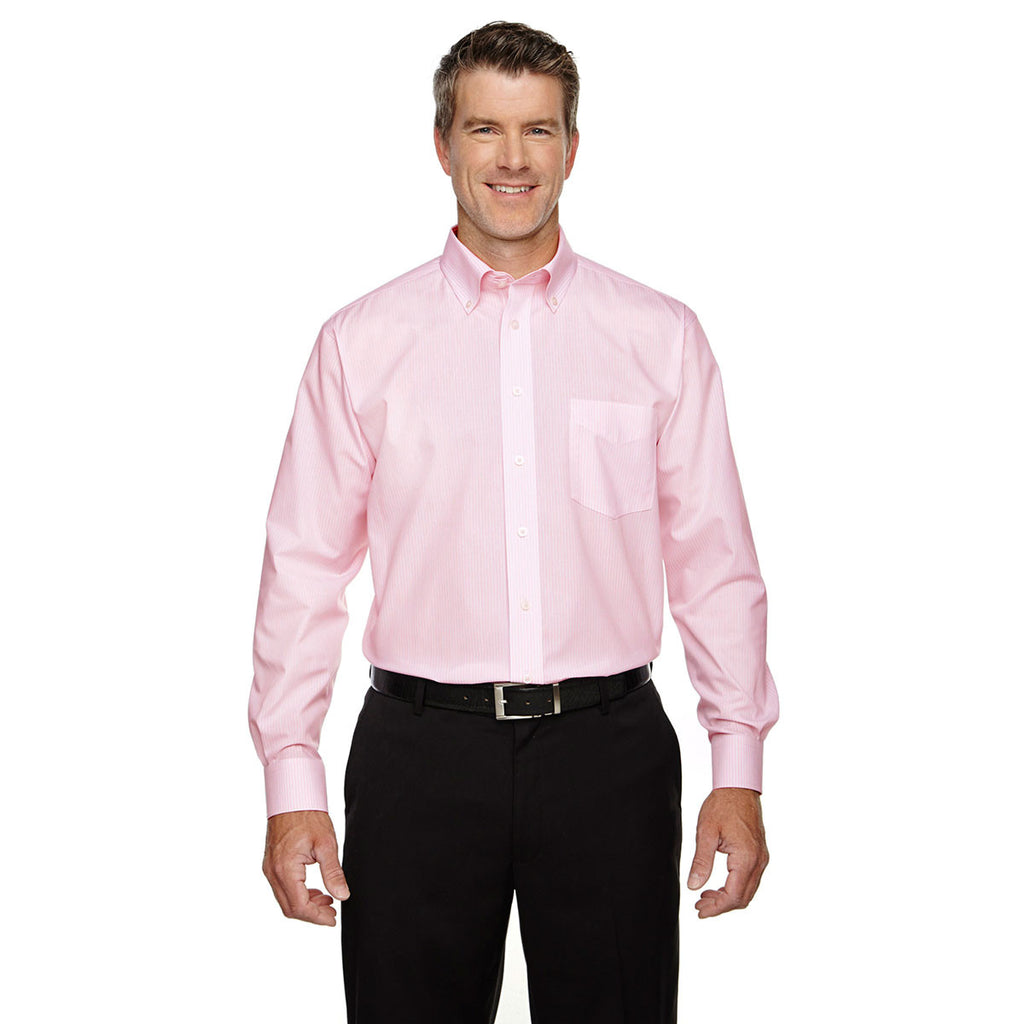 Devon & Jones Men's Pink Crown Collection Banker Stripe