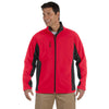 Devon & Jones Men's Red/Dark Charcoal Soft Shell Colorblock Jacket