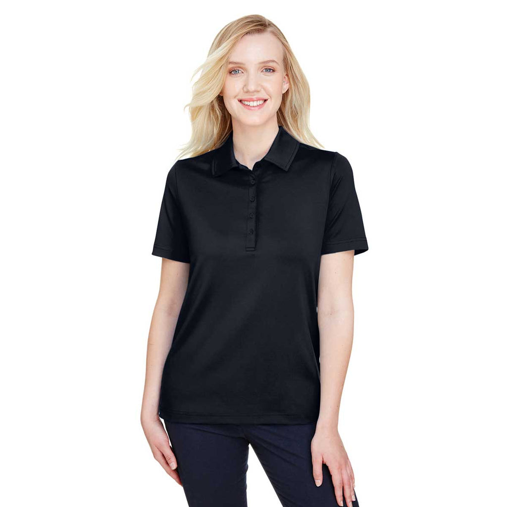 Devon & Jones Women's Black CrownLux Performance Range Flex Polo