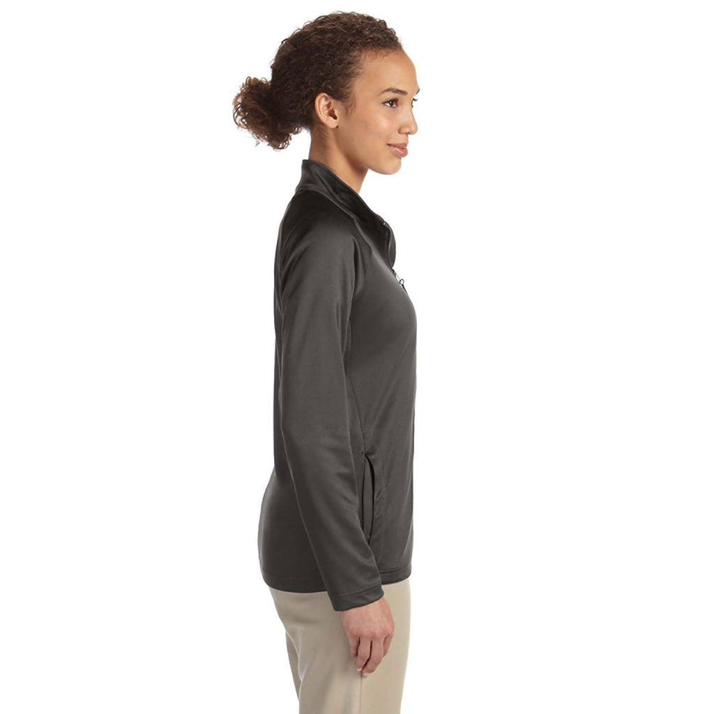 Devon & Jones Women's Dark Grey Heather Stretch Tech-Shell Compass Full-Zip