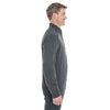 Devon & Jones Men's Dark Grey Heather/Black Manchester Fully-Fashioned Quarter-zip Sweater