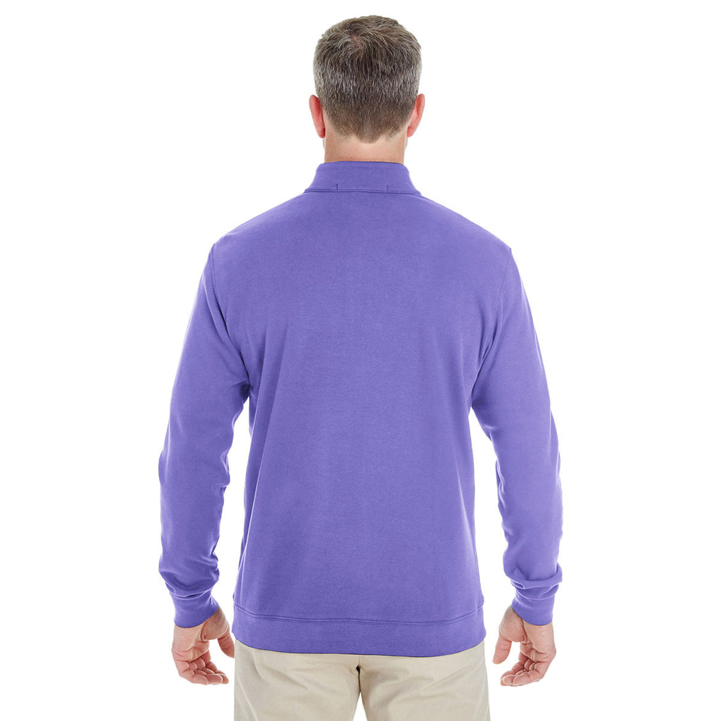 Devon & Jones Men's Grey Purple/Grey Heather/Grey Purple Drytec 20 Performance Quarter-zip