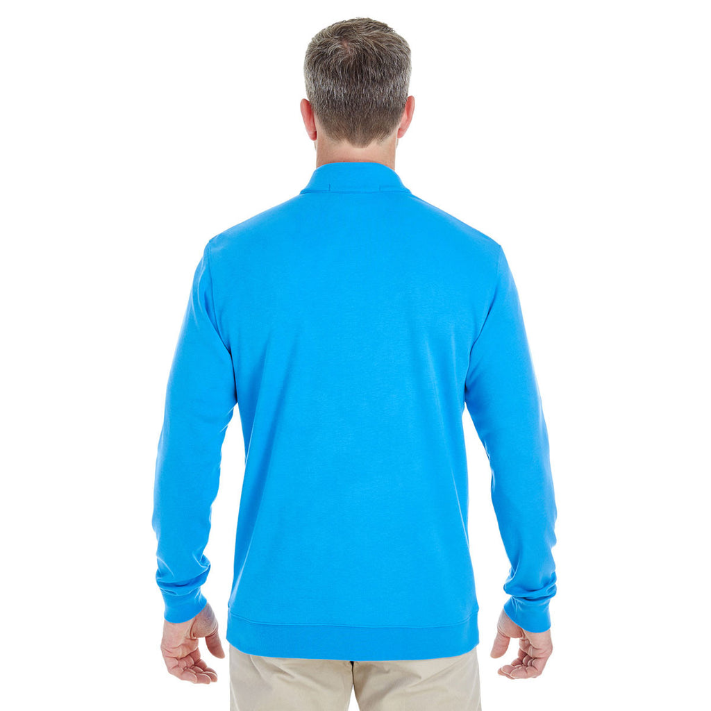 Devon & Jones Men's Ocean Blue/Navy/Ocean Blue Drytec 20 Performance Quarter-zip