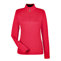 Devon & Jones Women's Red/Navy/Red Drytec 20 Performance Quarter-zip