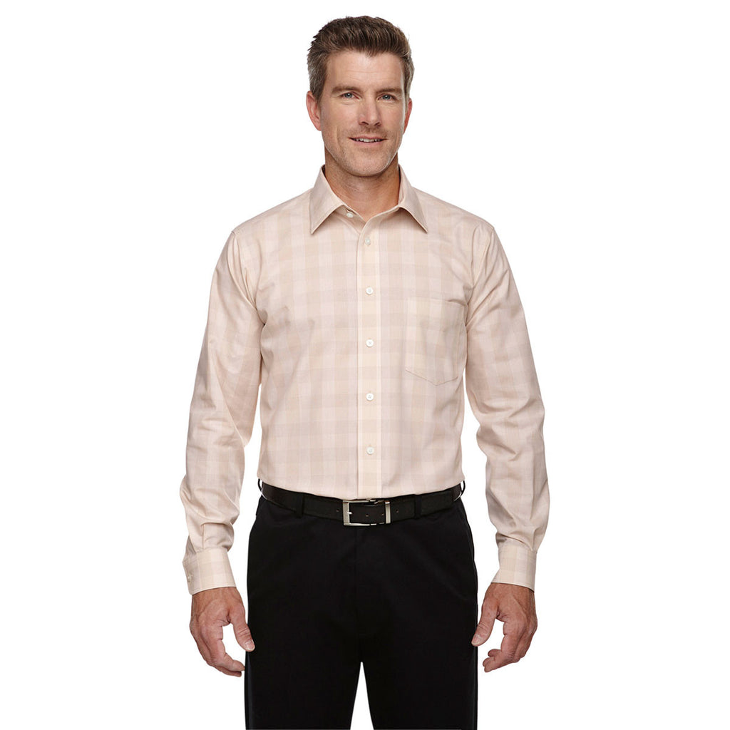 Devon & Jones Men's Stone/Light Stone/White Crown Collection Glen Plaid