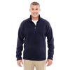Devon & Jones Men's Navy Bristol Sweater Fleece Quarter-Zip