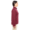 Devon & Jones Women's Red Heather Bristol Full-Zip Sweater Fleece Jacket