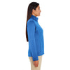 Devon & Jones Women's French Blue/French Blue Heather Newbury Colorblock Melange Fleece Full-zip