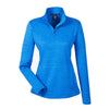 Devon & Jones Women's French Blue Heather Newbury Melange Fleece Quarter-zip