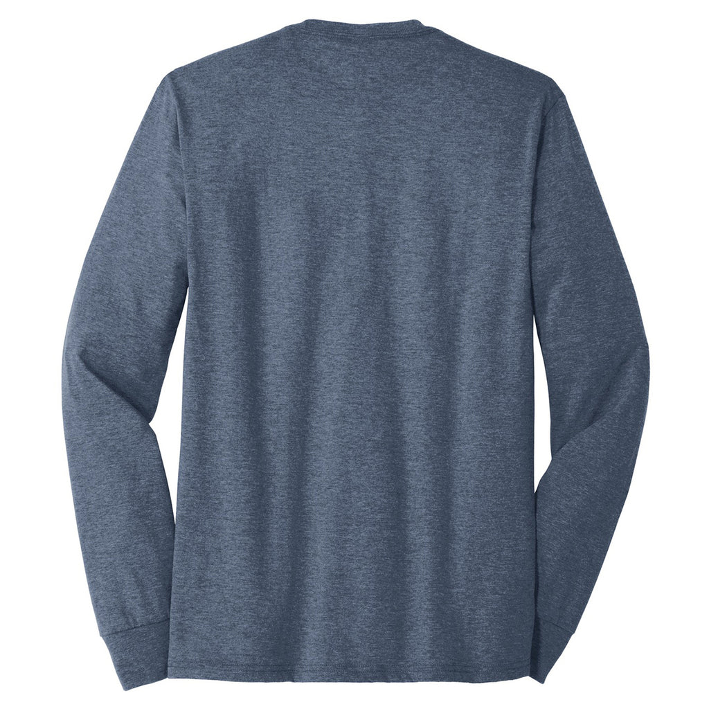 District Men's Navy Frost Perfect Tri Long Sleeve Crew Tee
