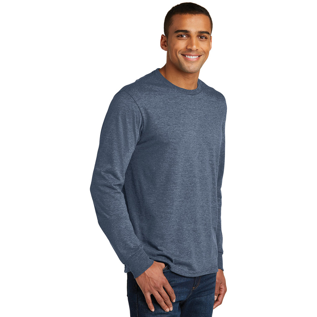 District Men's Navy Frost Perfect Tri Long Sleeve Crew Tee