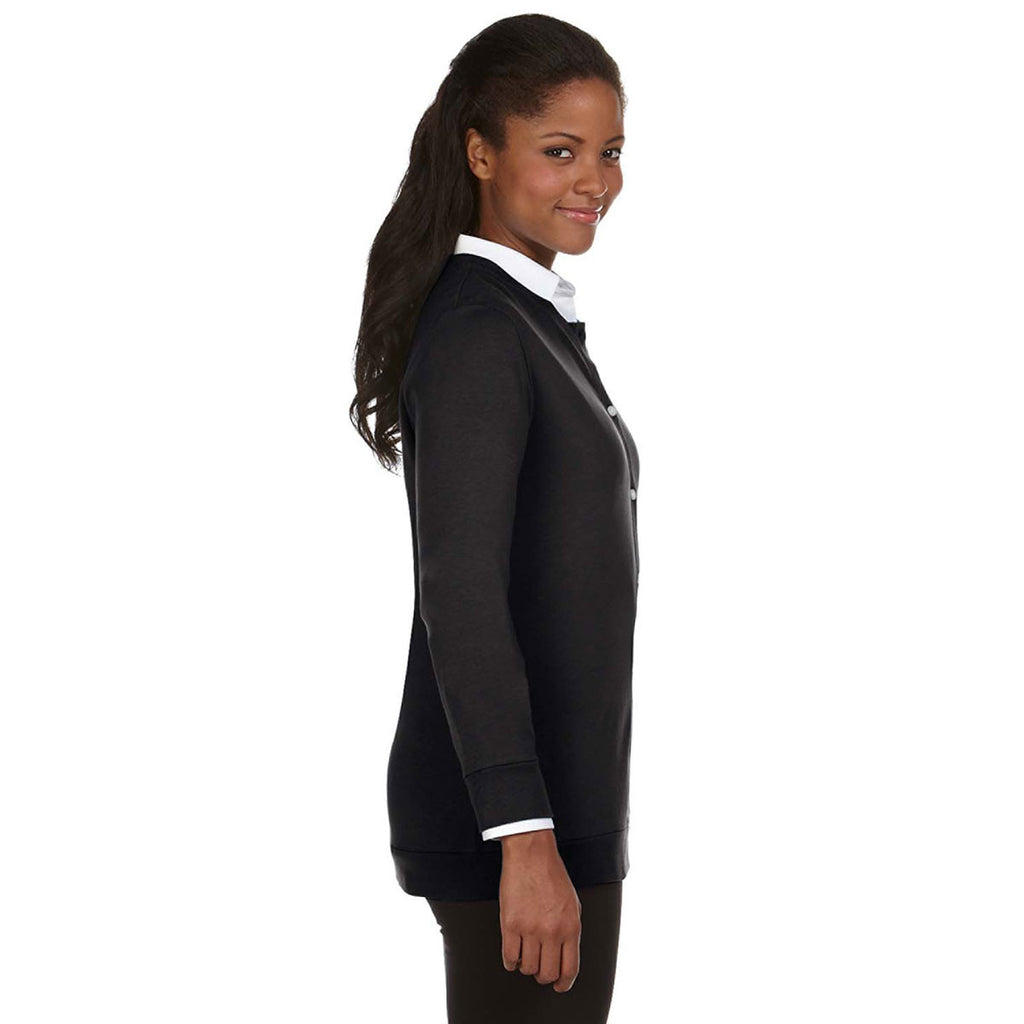Devon & Jones Women's Black Perfect Fit Ribbon Cardigan