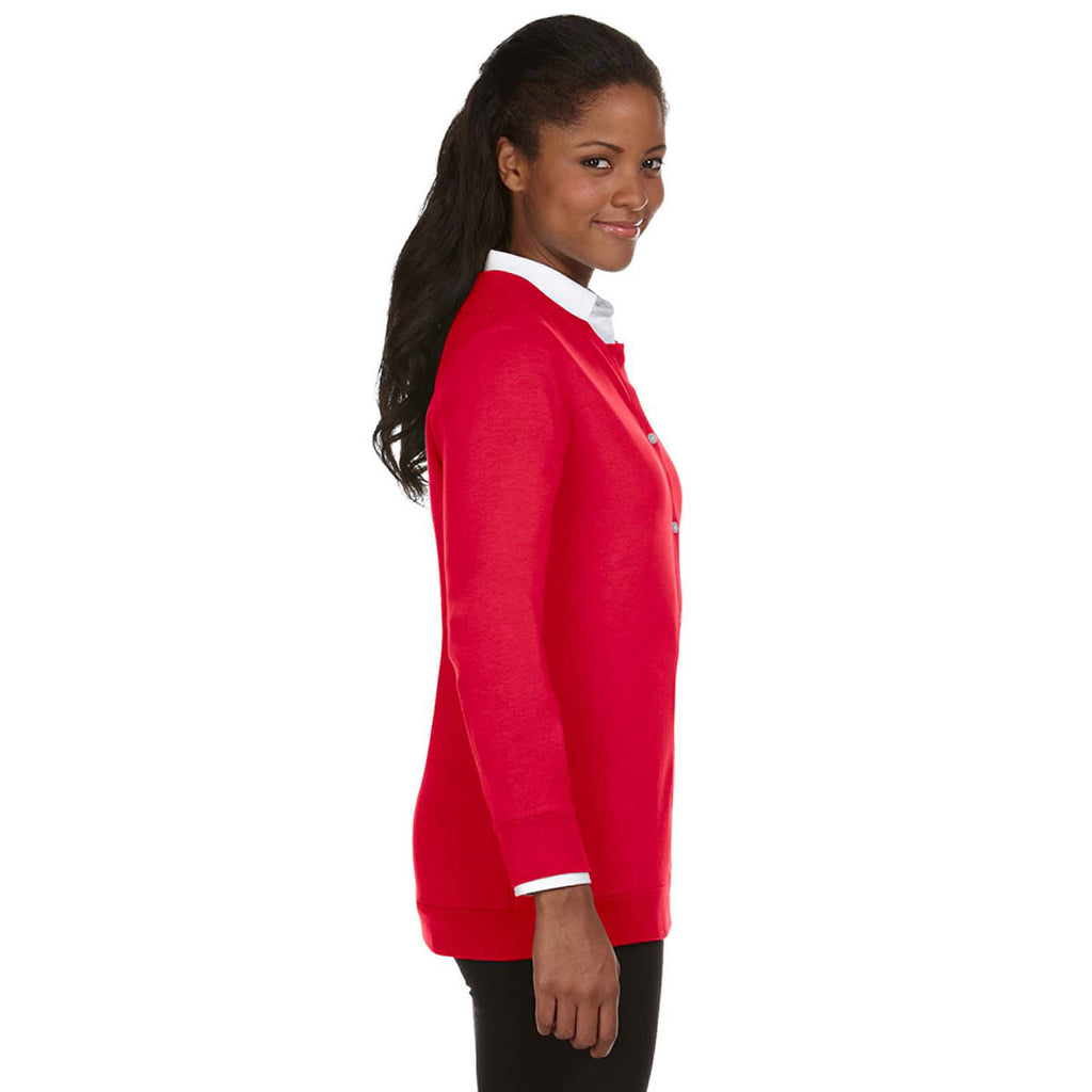 Devon & Jones Women's Red Perfect Fit Ribbon Cardigan