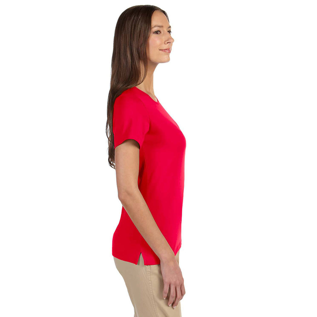 Devon & Jones Women's Red Perfect Fit Shell T-Shirt