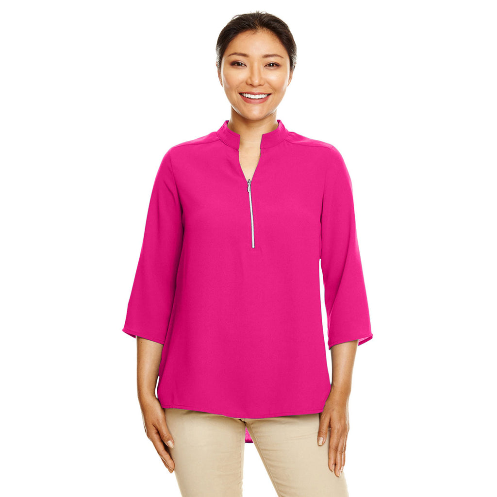 Devon & Jones Women's Crown Raspberry Perfect Fit 3/4-Sleeve Crepe Tunic