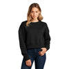 District Women's Jet Black Perfect Weight Fleece Cropped Crew