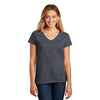 District Women's Heathered Navy Re-Tee V-Neck