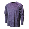 BAW Men's Purple Vintage Heather Dry-Tek Long Sleeve Shirt