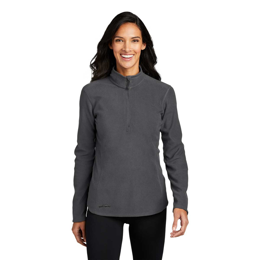 Eddie Bauer Women's Grey Steel Half Zip Microfleece Jacket