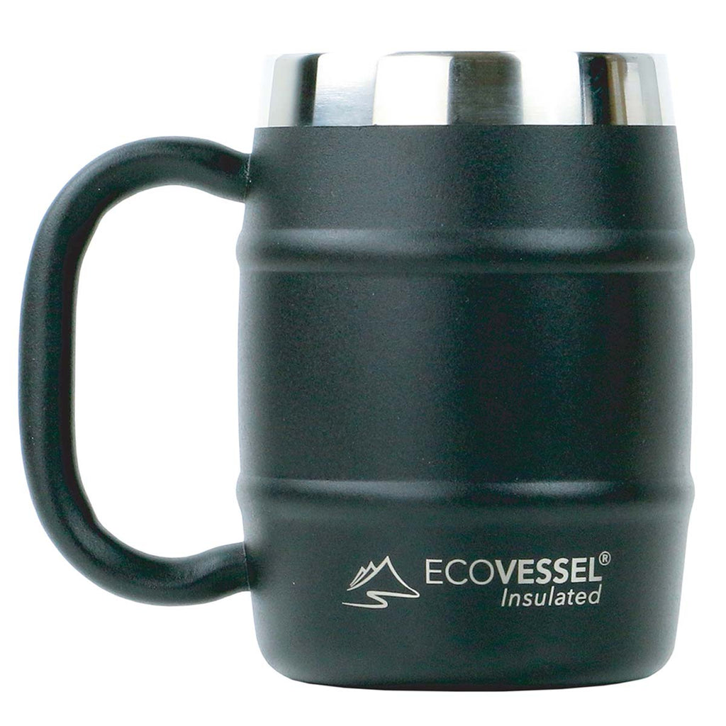 EcoVessel Black 16 oz Barrel Mug