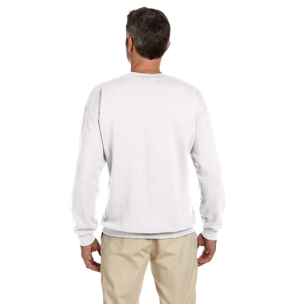 Gildan Unisex White Heavy Blend 50/50 Fleece Crew