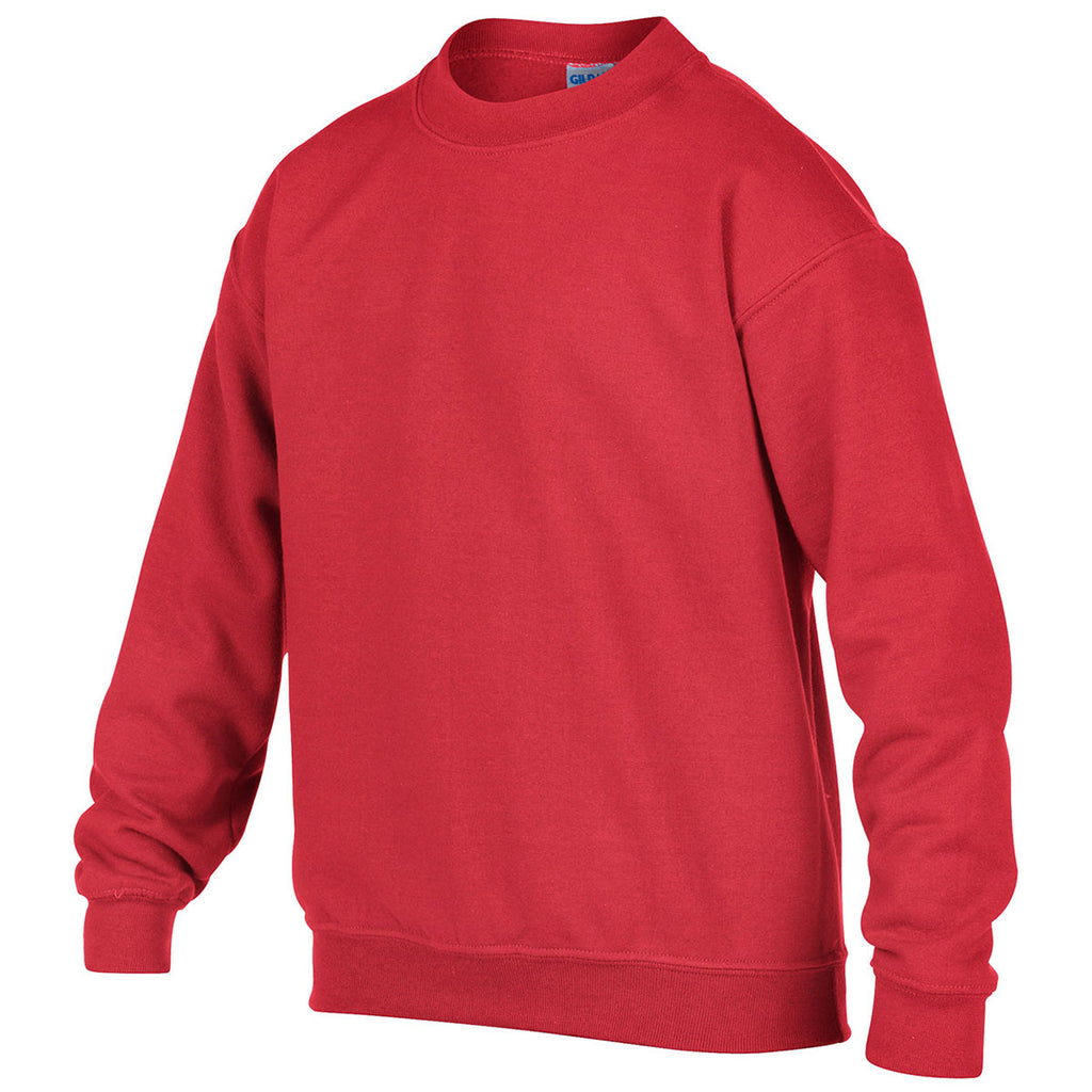 Gildan Youth Red Heavy Blend 8 oz. 50/50 Fleece Crew