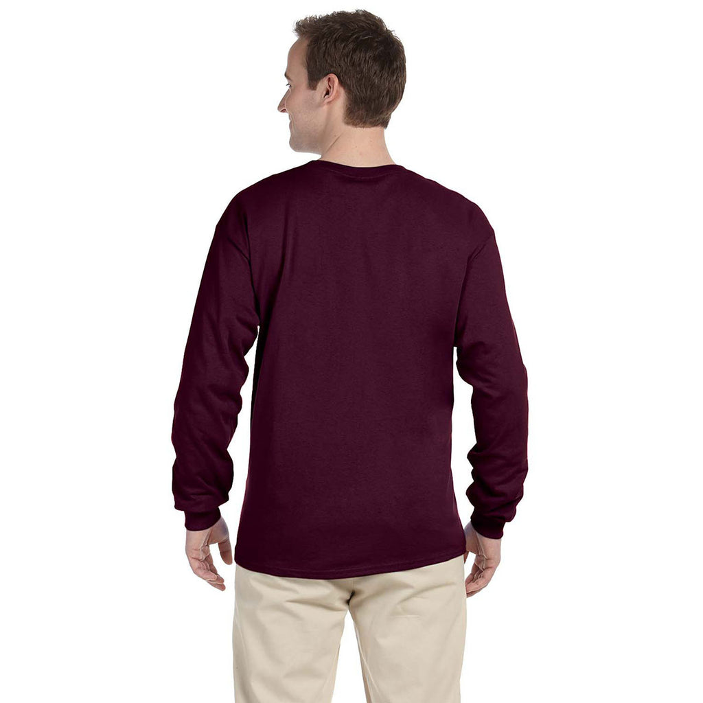 Gildan Men's Maroon Ultra Cotton Long Sleeve T-Shirt