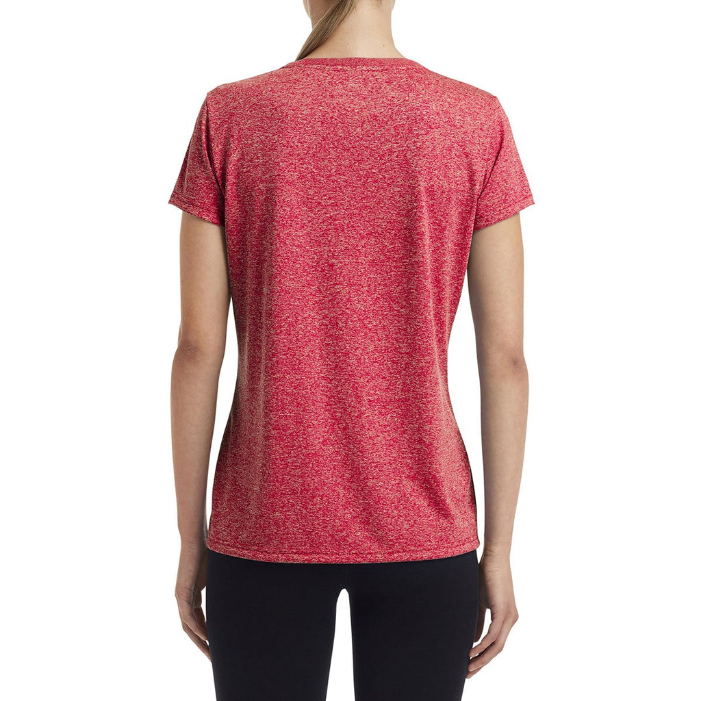 Gildan Women's Heather Sport Scarlet Red Performance Core T-Shirt