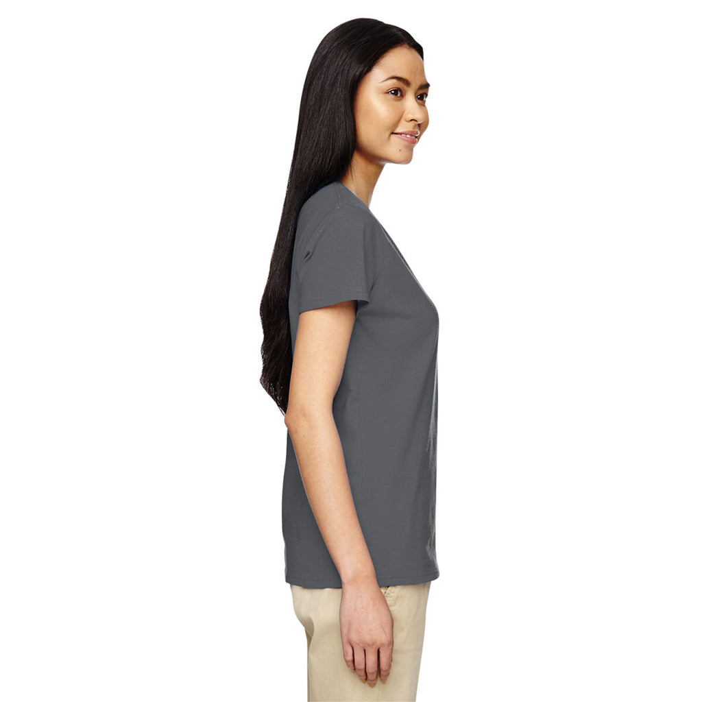 Gildan Women's Charcoal 5.3 oz. V-Neck T-Shirt
