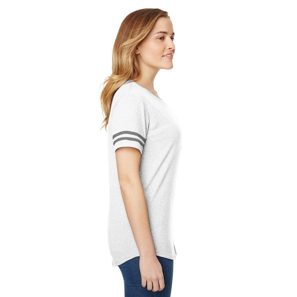 Gildan Women's Ash Grey/Graphite Heather Heavy Cotton Victory T-Shirt