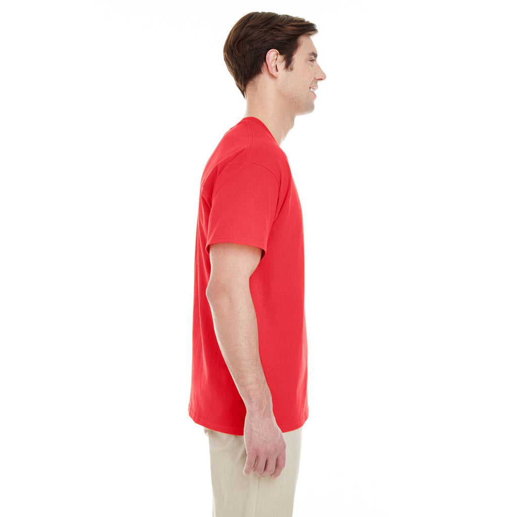 Gildan Men's Red Heavy Cotton 5.3 oz. Pocket T-Shirt