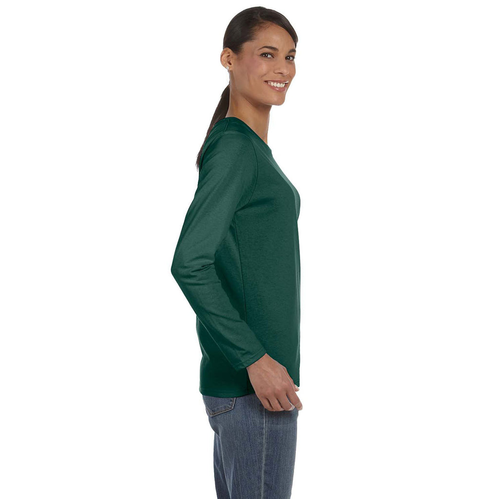 Gildan Women's Forest Green Heavy Cotton 5.3 oz. Long-Sleeve T-Shirt