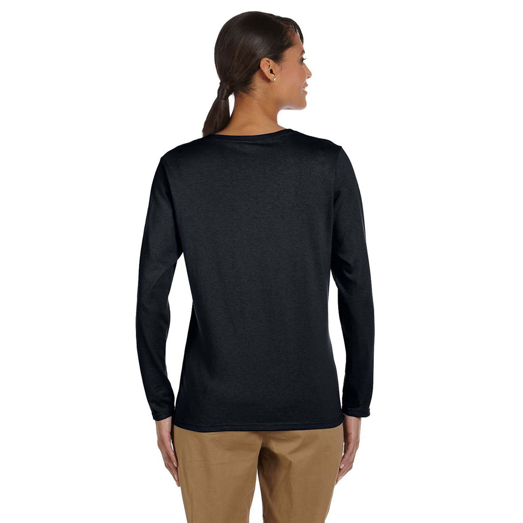 Gildan Women's Black Heavy Cotton 5.3 oz. Long-Sleeve T-Shirt