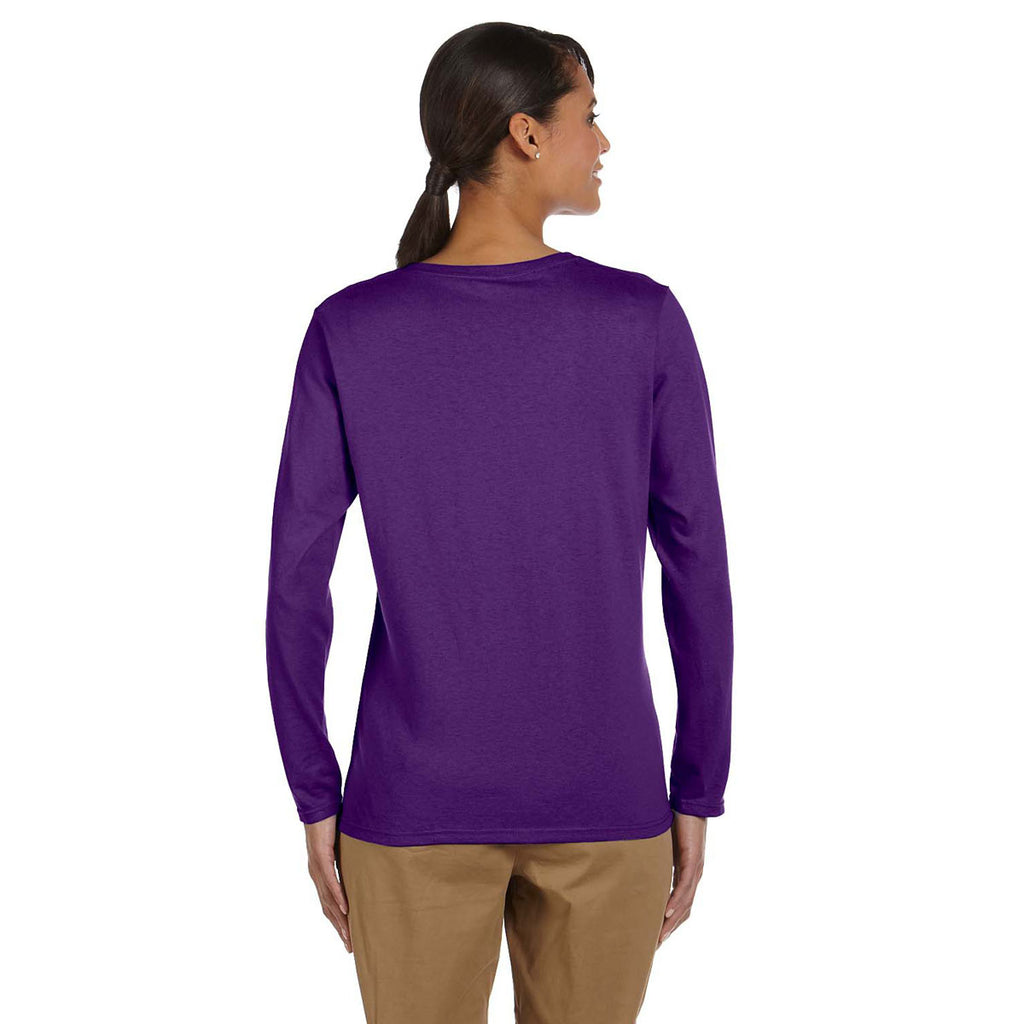 Gildan Women's Purple Heavy Cotton 5.3 oz. Long-Sleeve T-Shirt