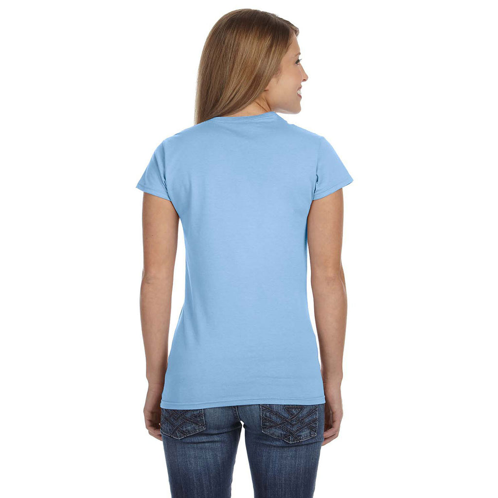 Gildan Women's Light Blue Softstyle 4.5 oz. Fitted T-Shirt