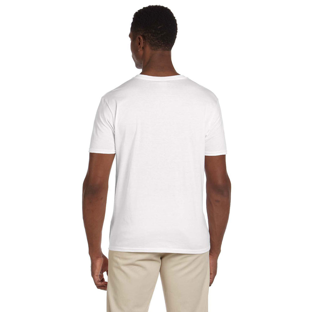 Gildan Men's White Softstyle 4.5 oz. V-Neck T-Shirt