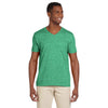 Gildan Men's Heather Irish Green Softstyle 4.5 oz. V-Neck T-Shirt