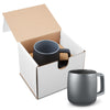 Primeline Grey 15 oz Geo Square Handle Ceramic Mug in Individual Mailer