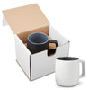 Primeline White 15 oz Geo Square Handle Ceramic Mug in Individual Mailer