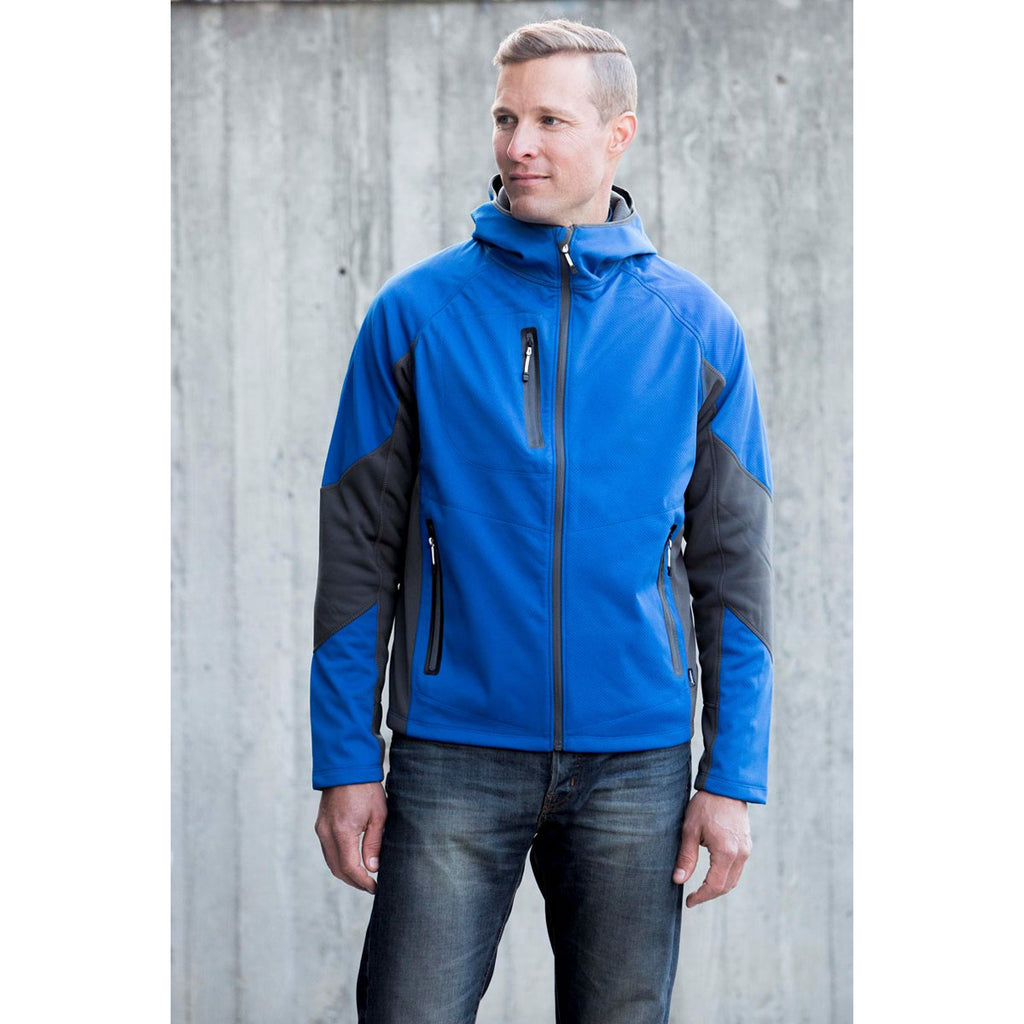 Landway Men's Cobalt/Charcoal Hooded Phantom Soft-Shell