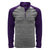 Levelwear Men's Heather Grey/Purple Vandal Quarter Zip