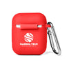 Primeline Red Silicone Earbud Case with Carabiner