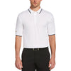 Jack Nicklaus Men's Bright White with Navy Tipping Solid Textured Polo with Tipping