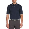 Jack Nicklaus Men's Classic Navy with White Tipping Solid Textured Polo with Tipping