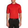 Jack Nicklaus Men's Goji Berry with Navy Tipping Solid Textured Polo with Tipping