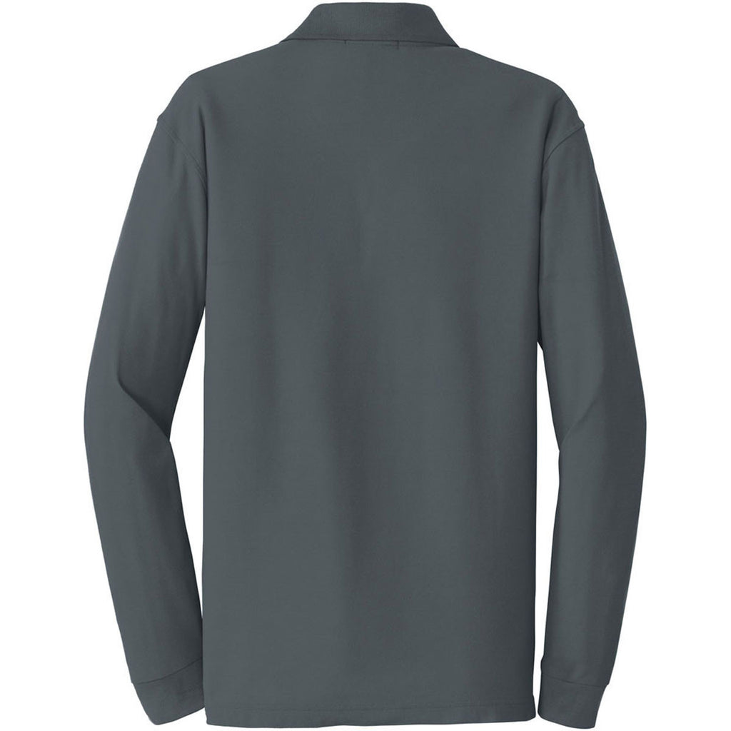 Port Authority Men's Graphite Long Sleeve Core Classic Pique Polo