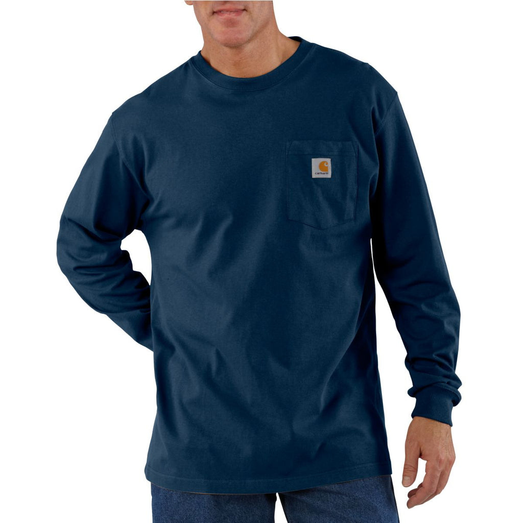 Carhartt Men's Navy Workwear Pocket Long Sleeve T-Shirt