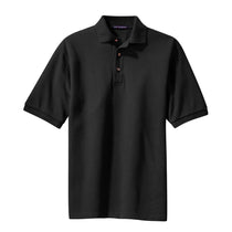 Port Authority Men's Black S/S Cotton Pique Knit Polo