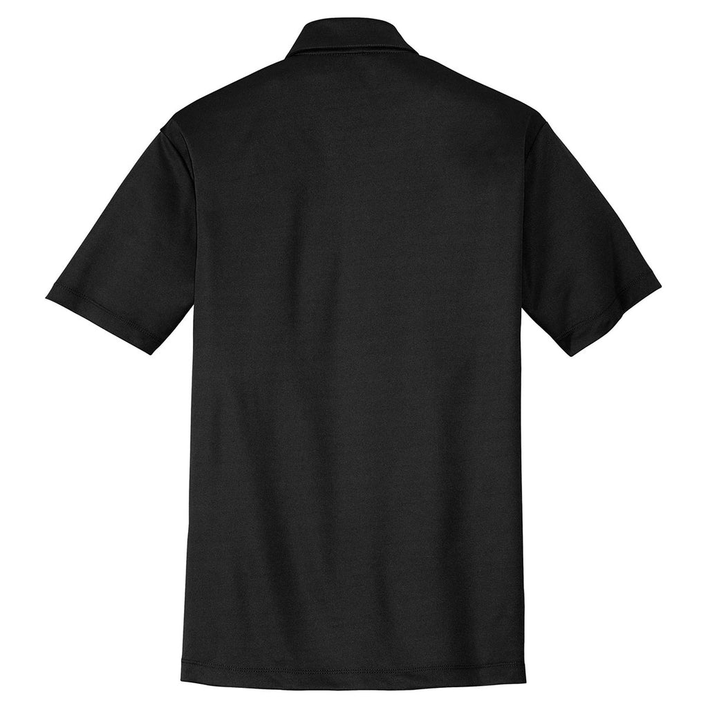 Port Authority Men's Black Silk Touch Performance Pocket Polo